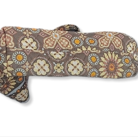 Vera Bradley Floral Tote in Brown, Cream, Yellow Muted Colors Great for Everyday - Picture 7 of 10
